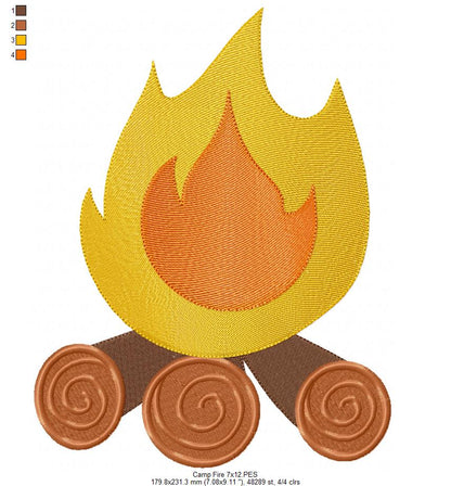 Camping Elements - Fill Stitch - Set of 4 designs