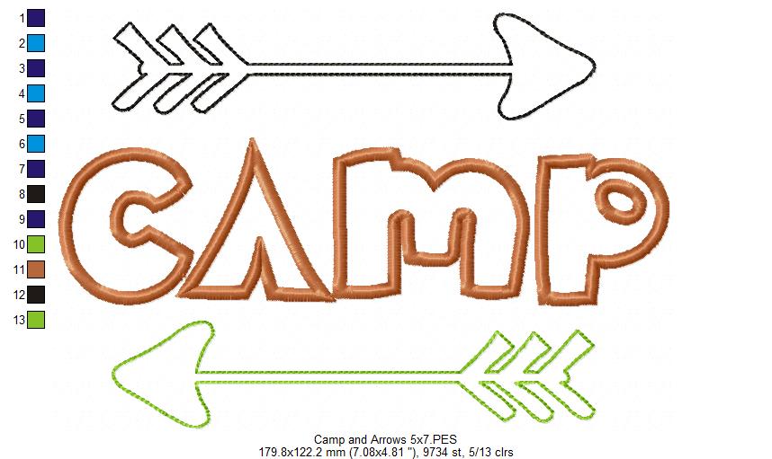 Camp and Arrows - Applique