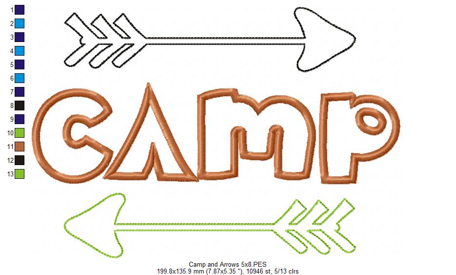 Camp and Arrows - Applique