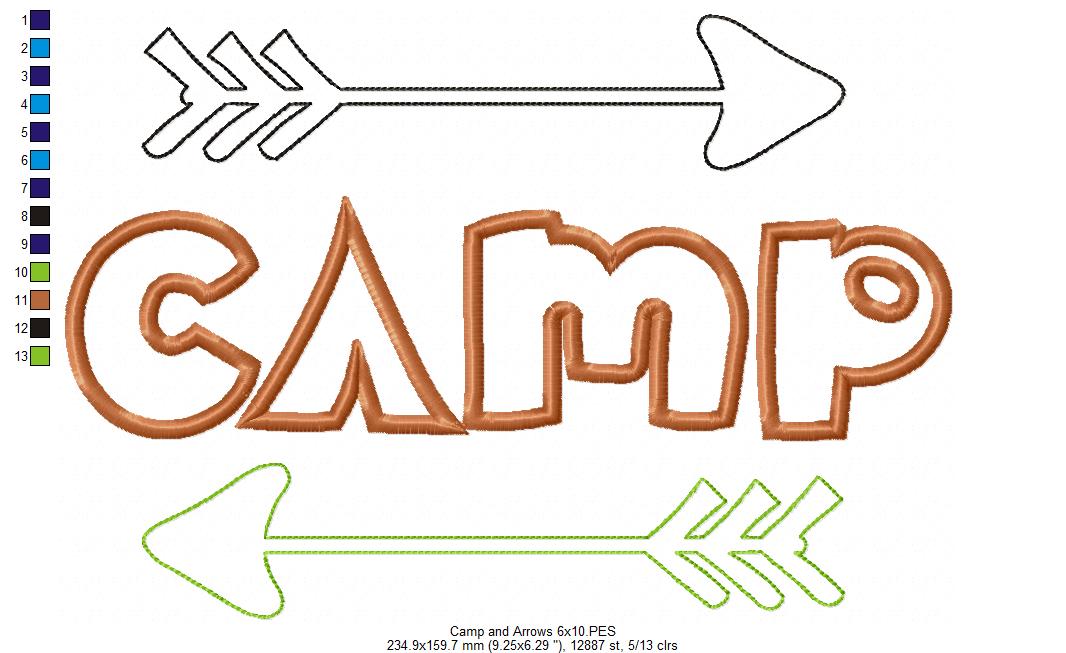 Camp and Arrows - Applique