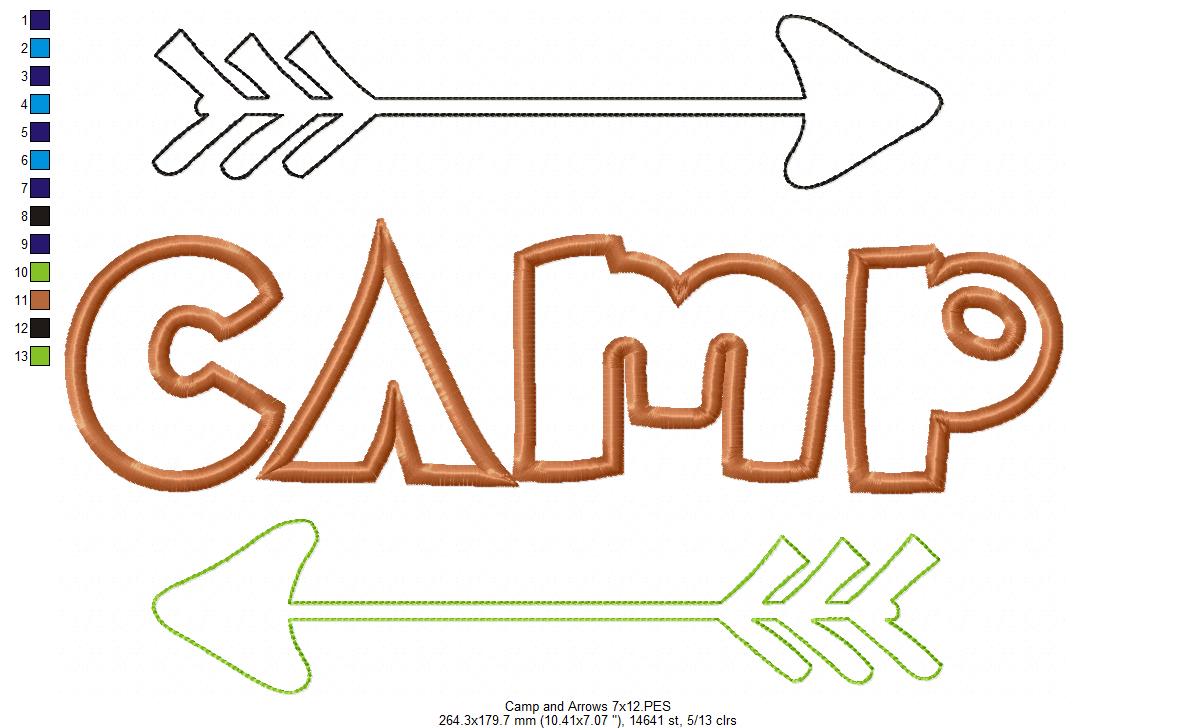 Camp and Arrows - Applique