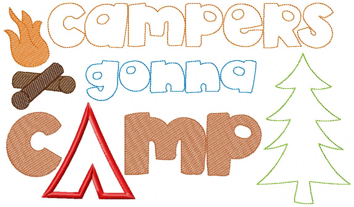 Campers Gonna Camp - Applique