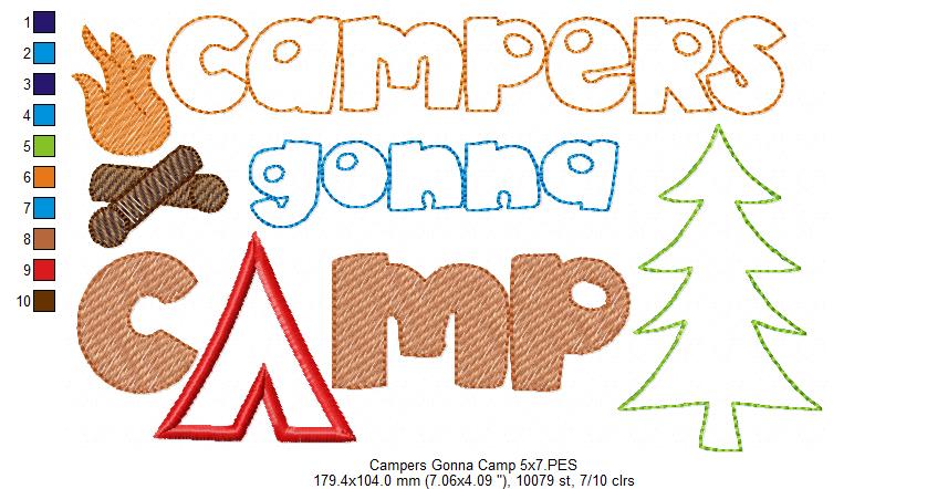 Campers Gonna Camp - Applique