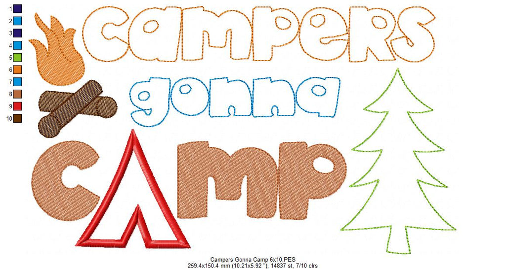 Campers Gonna Camp - Applique