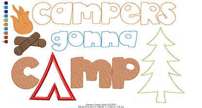 Campers Gonna Camp - Applique