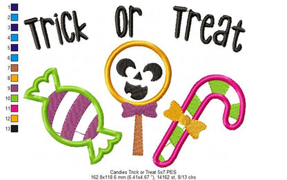 Candies Trick or Treat - Applique