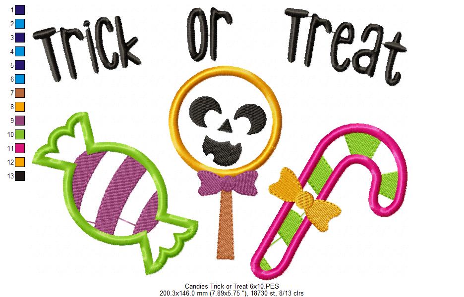 Candies Trick or Treat - Applique