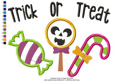 Candies Trick or Treat - Applique