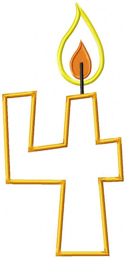 Birthday Candle Number Four - Applique