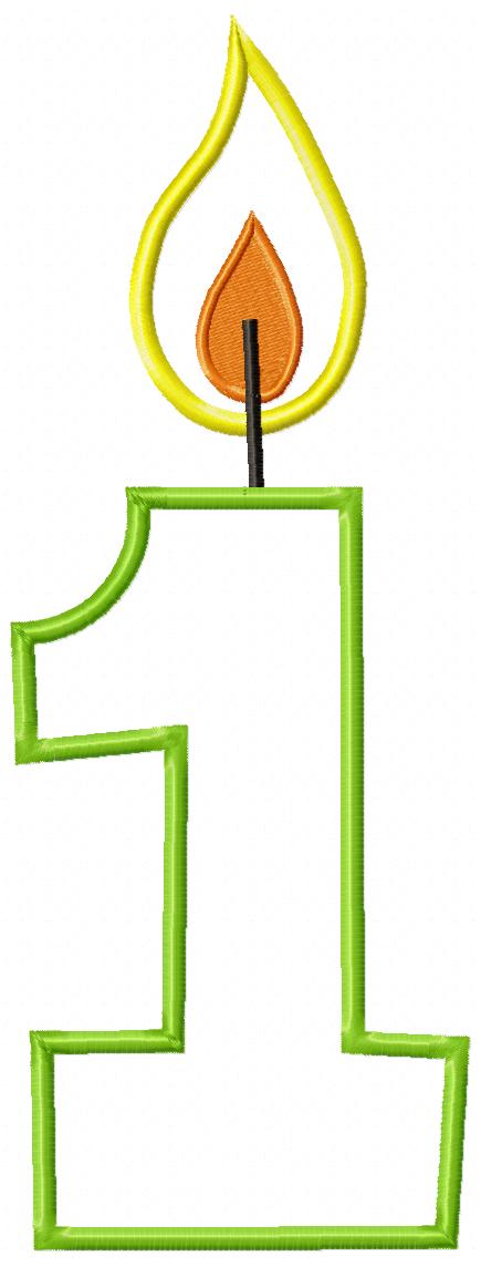 Birthday Candle Numbers Set 0–9 – Appliqué – Machine Embroidery Design