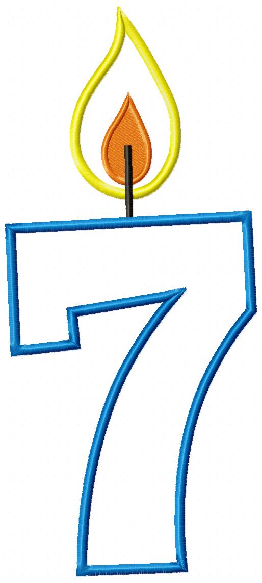 Birthday Candle Numbers Set 0–9 – Appliqué – Machine Embroidery Design