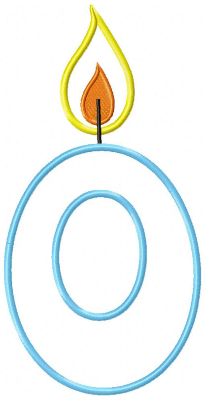 Birthday Candle Number 0 - Appliqué – Machine Embroidery Design