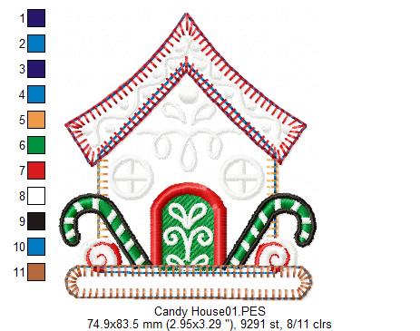 Christmas Candy House - Applique