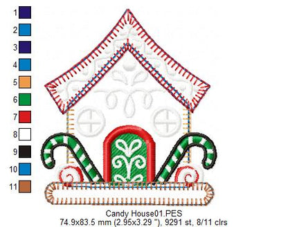 Christmas Candy House - Applique