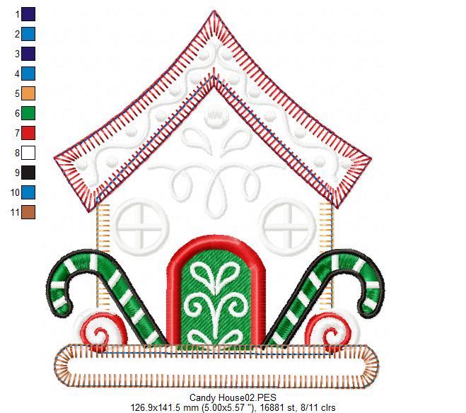 Christmas Candy House - Applique