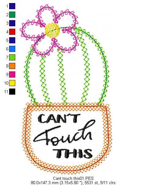Cactus Vase - Applique - Machine Embroidery Design