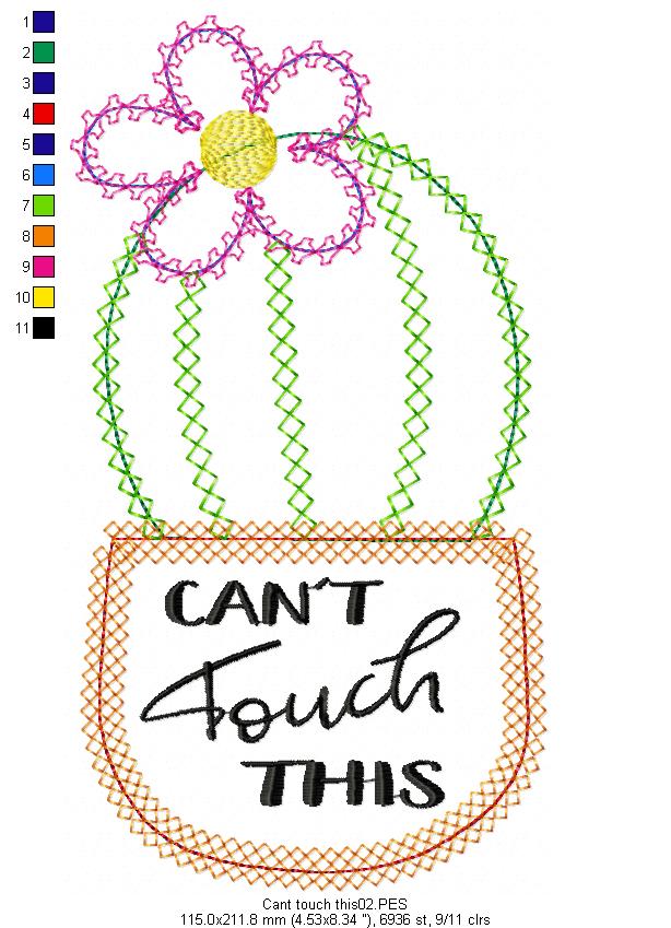 Cactus Vase - Applique - Machine Embroidery Design