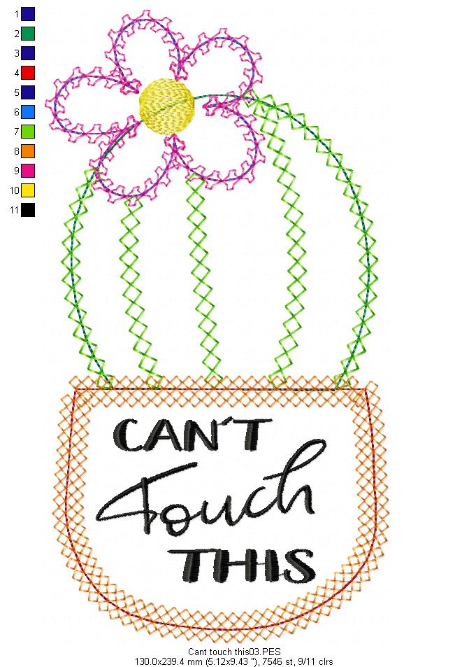 Cactus Vase - Applique - Machine Embroidery Design