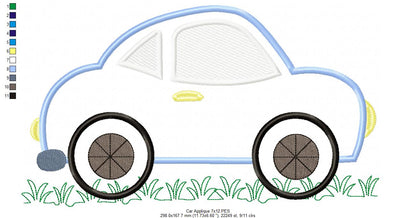 Cute Car – Appliqué – Machine Embroidery Design