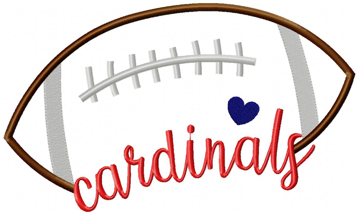 Cardinals Football Name – Satin Stitch – Machine Embroidery Design