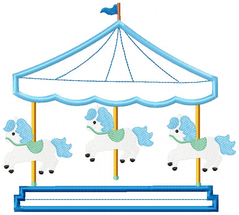 Carousel Horse Boy - Applique Embroidery