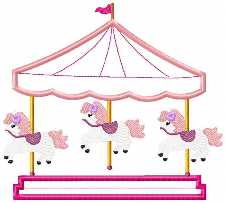 Carousel Horse Girl - Applique