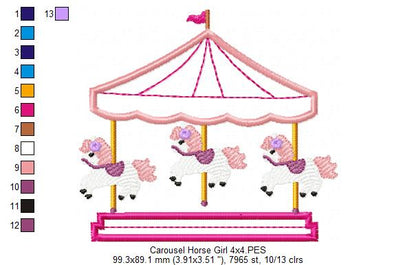 Carousel Horse Girl - Applique