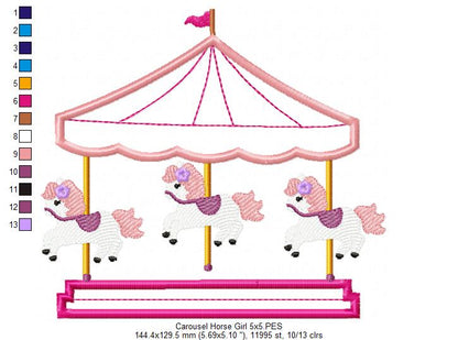 Carousel Horse Girl - Applique