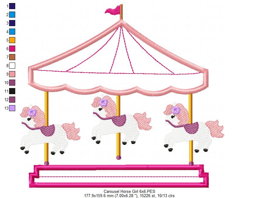 Carousel Horse Girl - Applique