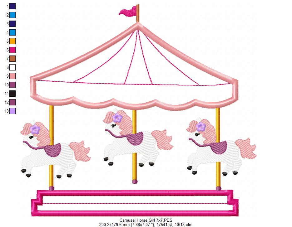 Carousel Horse Girl - Applique