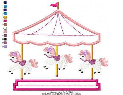 Carousel Horse Girl - Applique