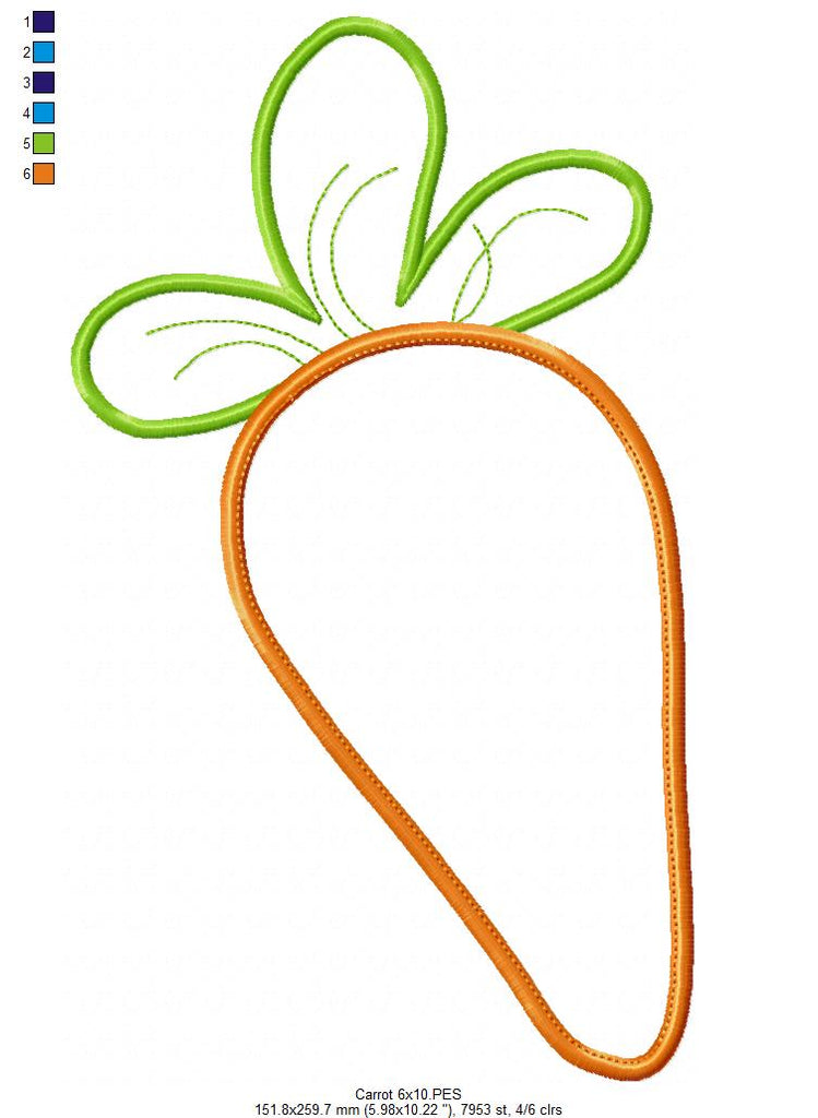 Easter Carrot - Applique - Machine Embroidery Design