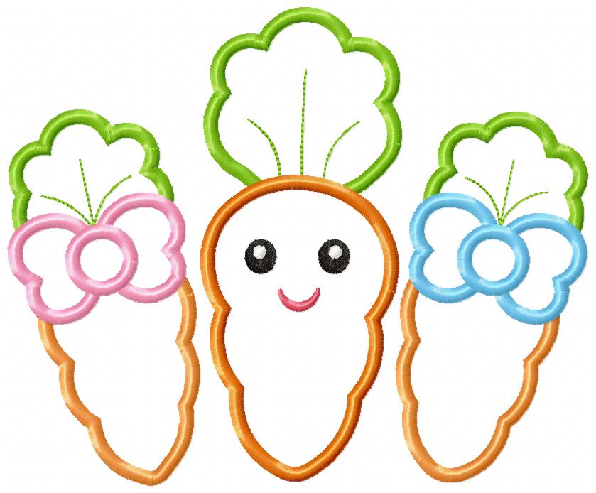 Happy Easter Carrots - Applique