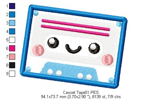 Happy Casset Tape - Applique