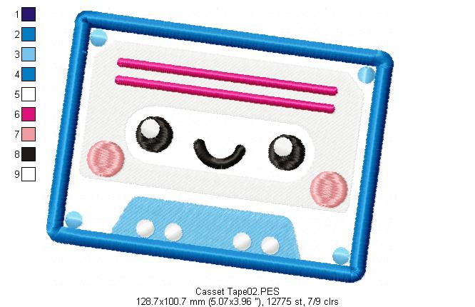 Happy Casset Tape - Applique