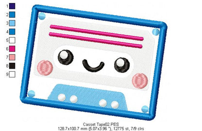 Happy Casset Tape - Applique