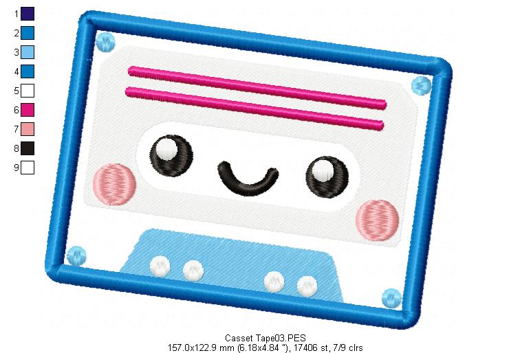 Happy Casset Tape - Applique
