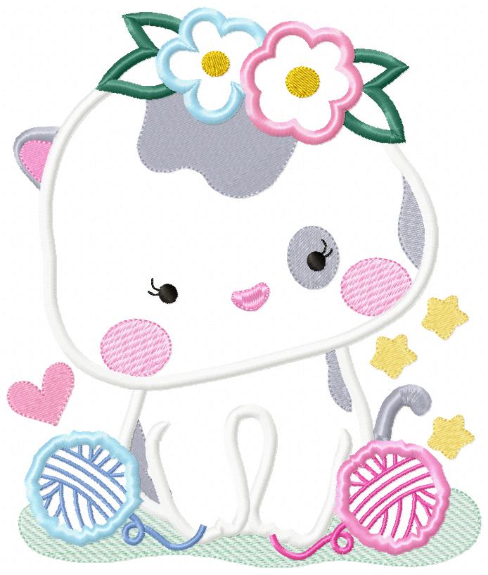 Cute Cat Girl - Applique