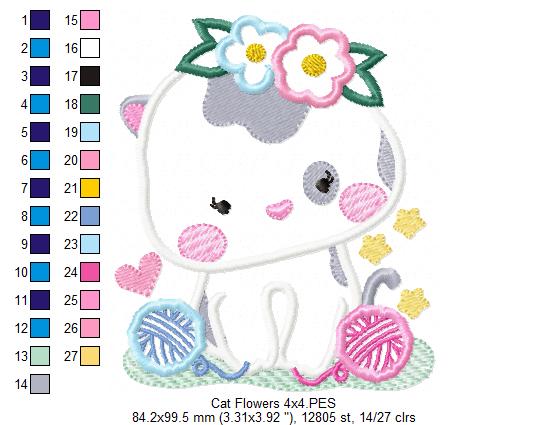 Cute Cat Girl - Applique