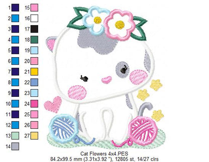 Cute Cat Girl - Applique