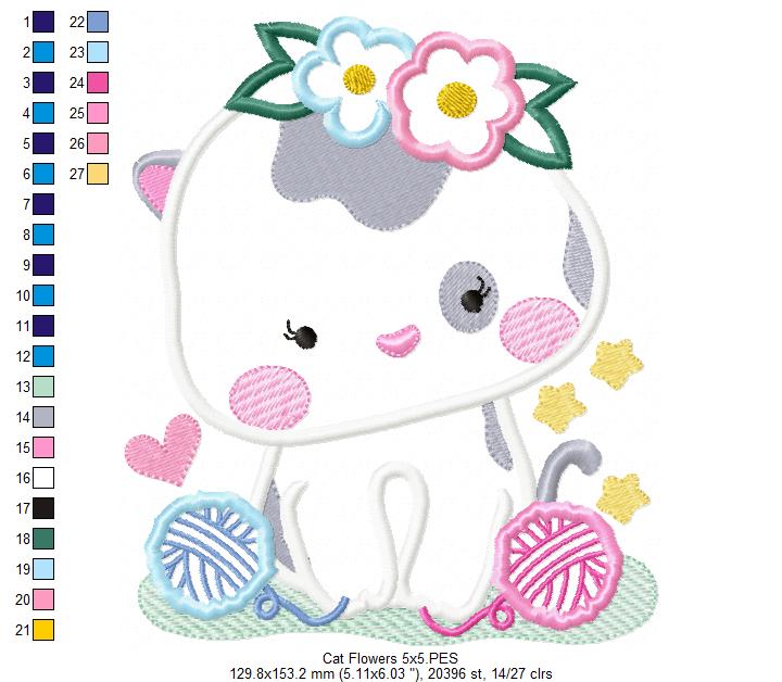 Cute Cat Girl - Applique