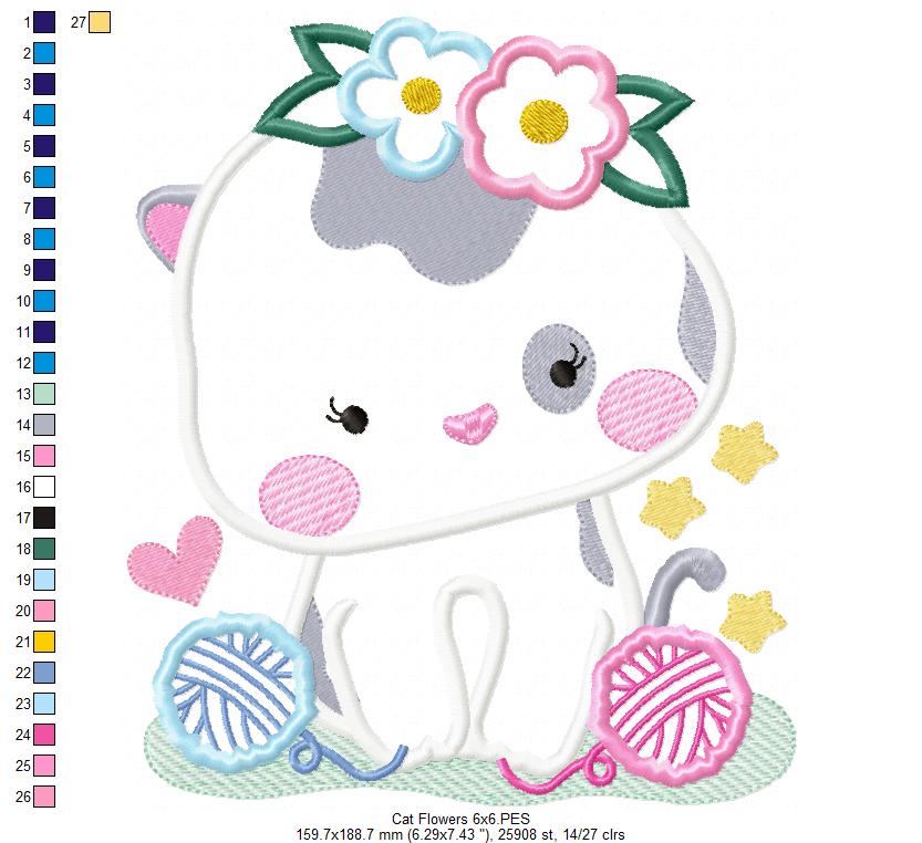 Cute Cat Girl - Applique