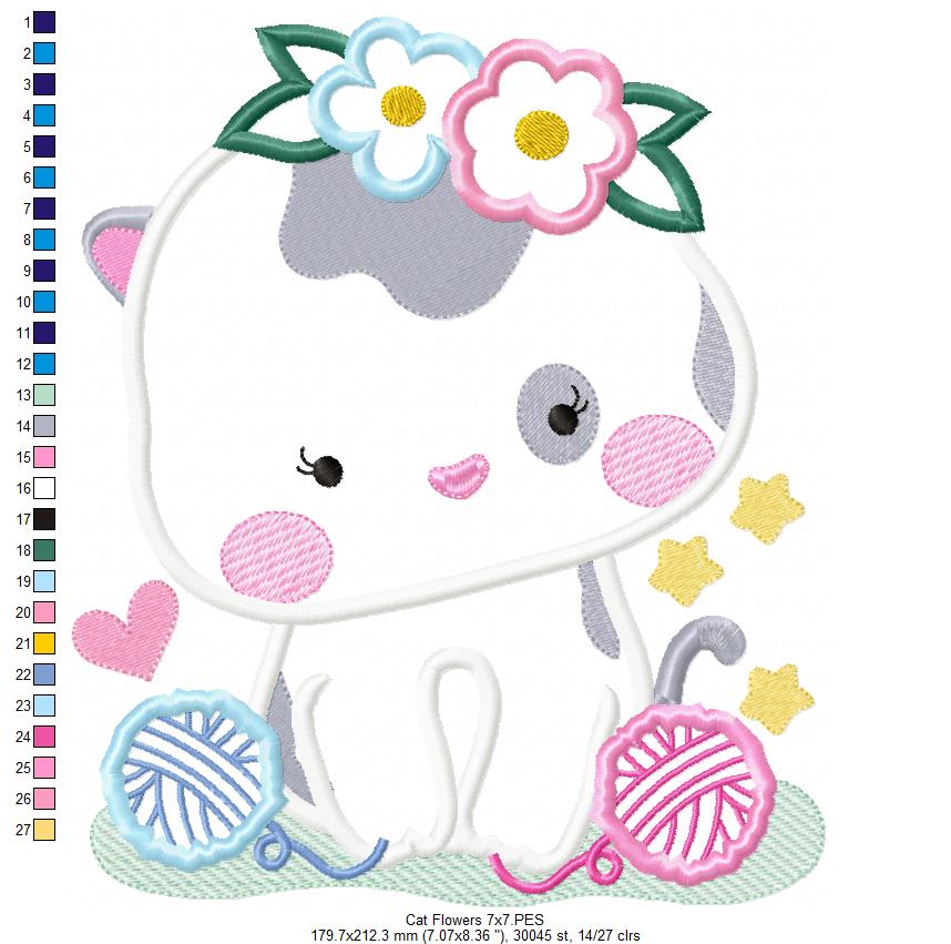 Cute Cat Girl - Applique