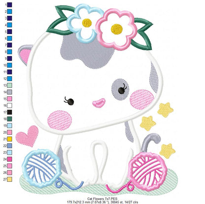 Cute Cat Girl - Applique