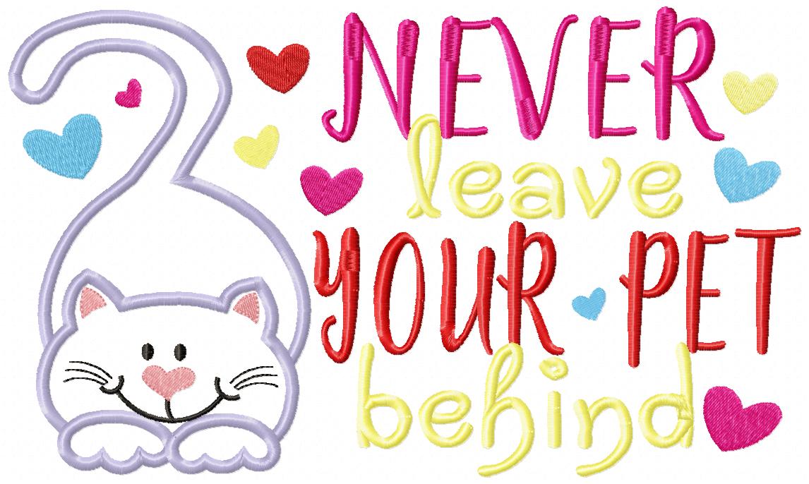 Never Leave Your Pet Behind - Cat - Applique