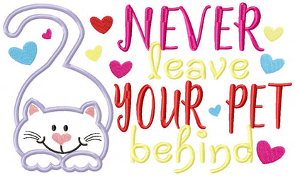 Never Leave Your Pet Behind - Cat - Applique