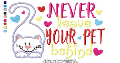 Never Leave Your Pet Behind - Cat - Applique