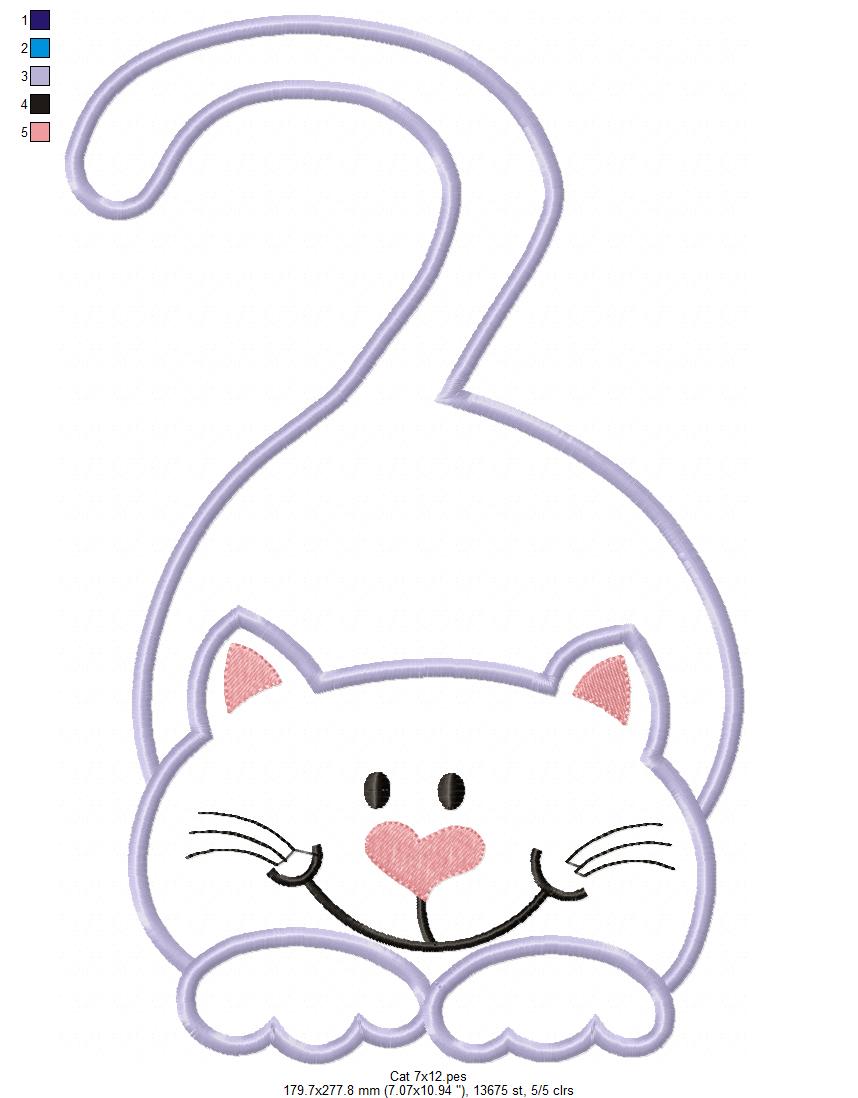 Cute Cats Embroidered Stickers Graphic by Digital Xpress · Creative Fabrica
