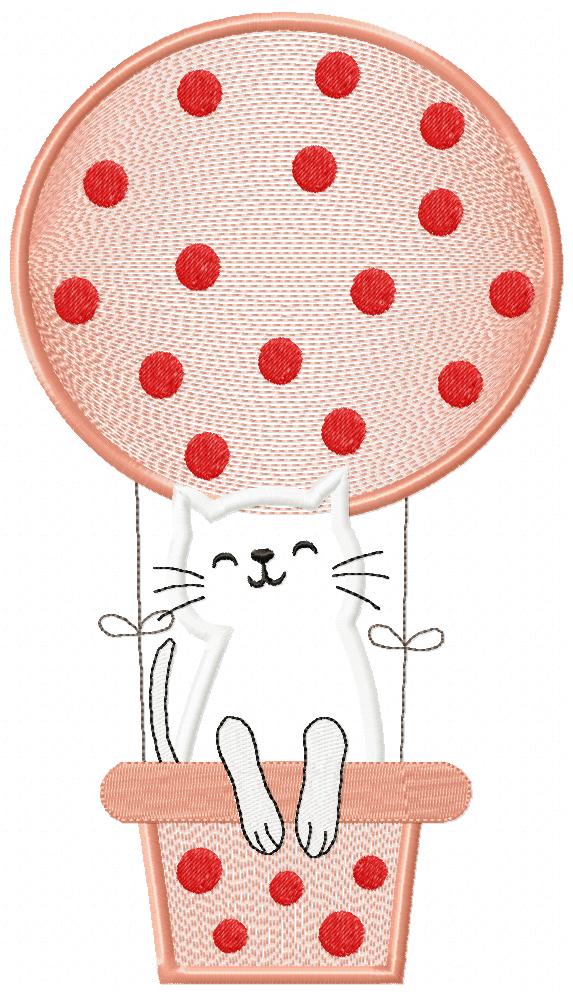 Cat and Balloon - Applique
