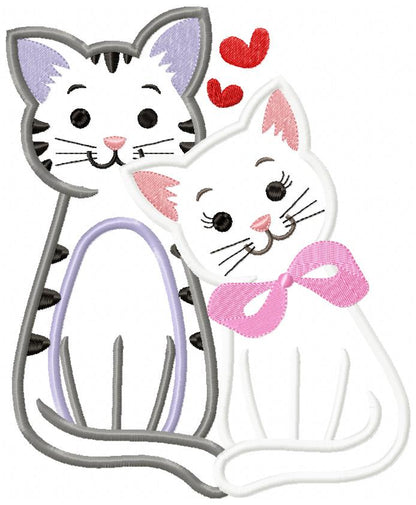 Cats in Love - Applique